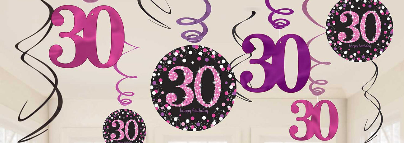 30th Birthday Pink Celebration Party Supplies