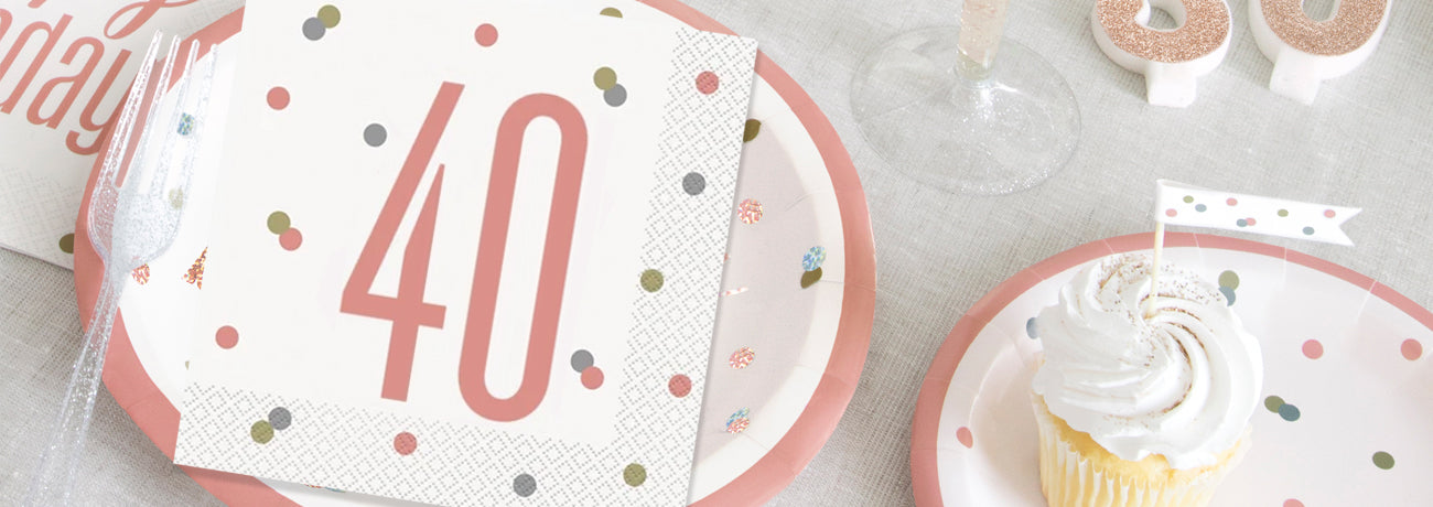 Neviti Glitz & Glamour Plate Large Pink & Rose Gold Age 40 Piatti di