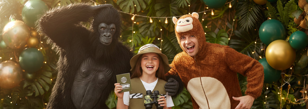 Jungle Party Fancy Dress & Costumes for Kids & Adults - Party Packs Jungle Party Fancy Dress & Costumes for Kids & Adults - Party Packs