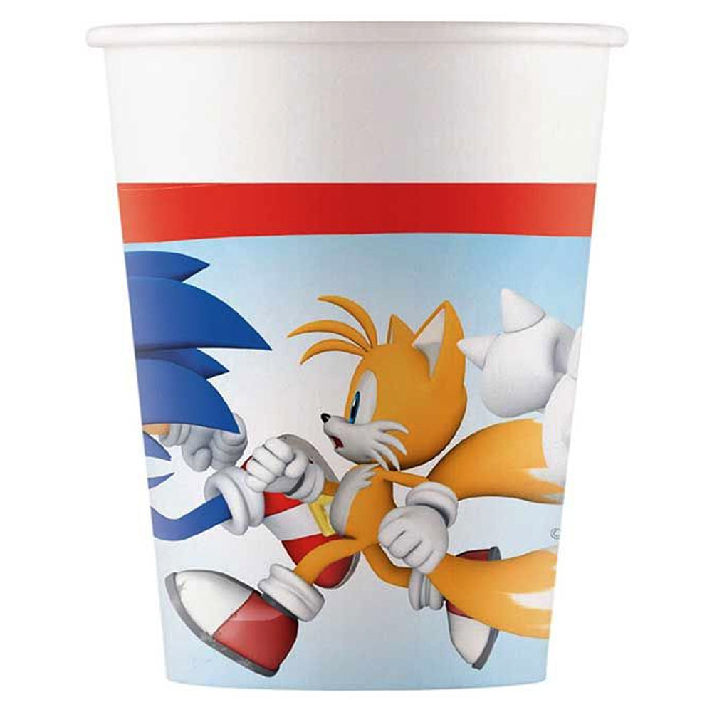 Sonic The Hedgehog Paper Cups - 200ml - Pack of 8