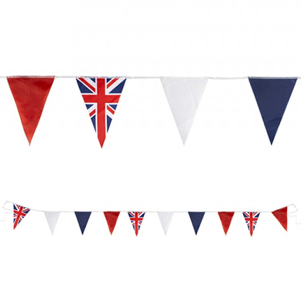 Union Jack Fabric Bunting 6m | Red White & Blue | Party Packs