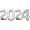 2024 Silver New Year Foil Number Balloons - 34