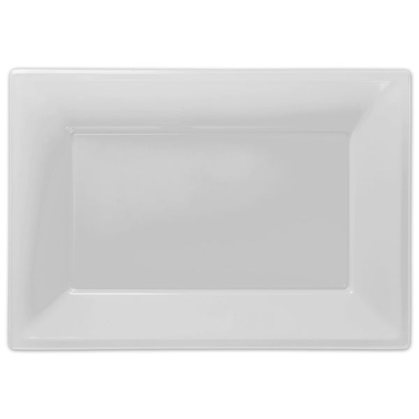 White Rectangle Shaped Serving Platters - 23cm x 32cm - Pack of 3