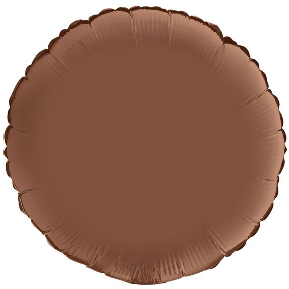 Chocolate Brown Round Satin Foil Balloon - 18"