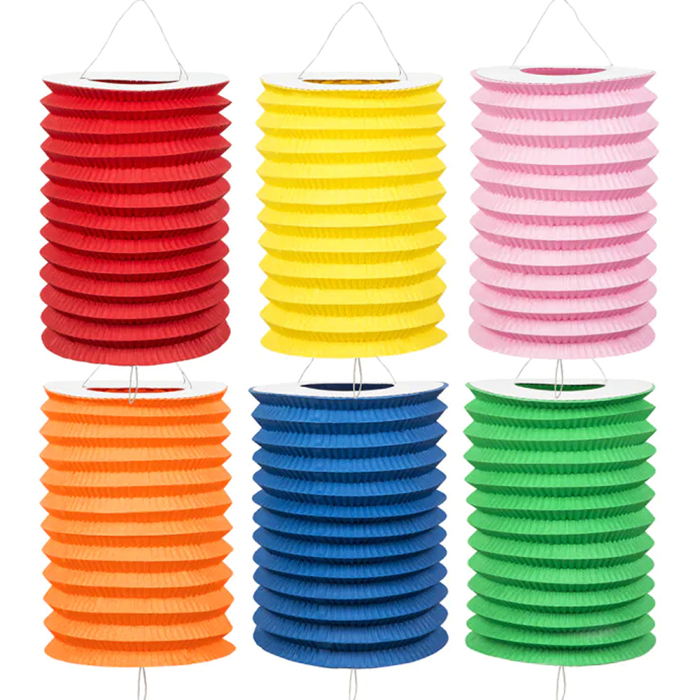 Coloured Paper Lanterns - 13cm - Pack of 12