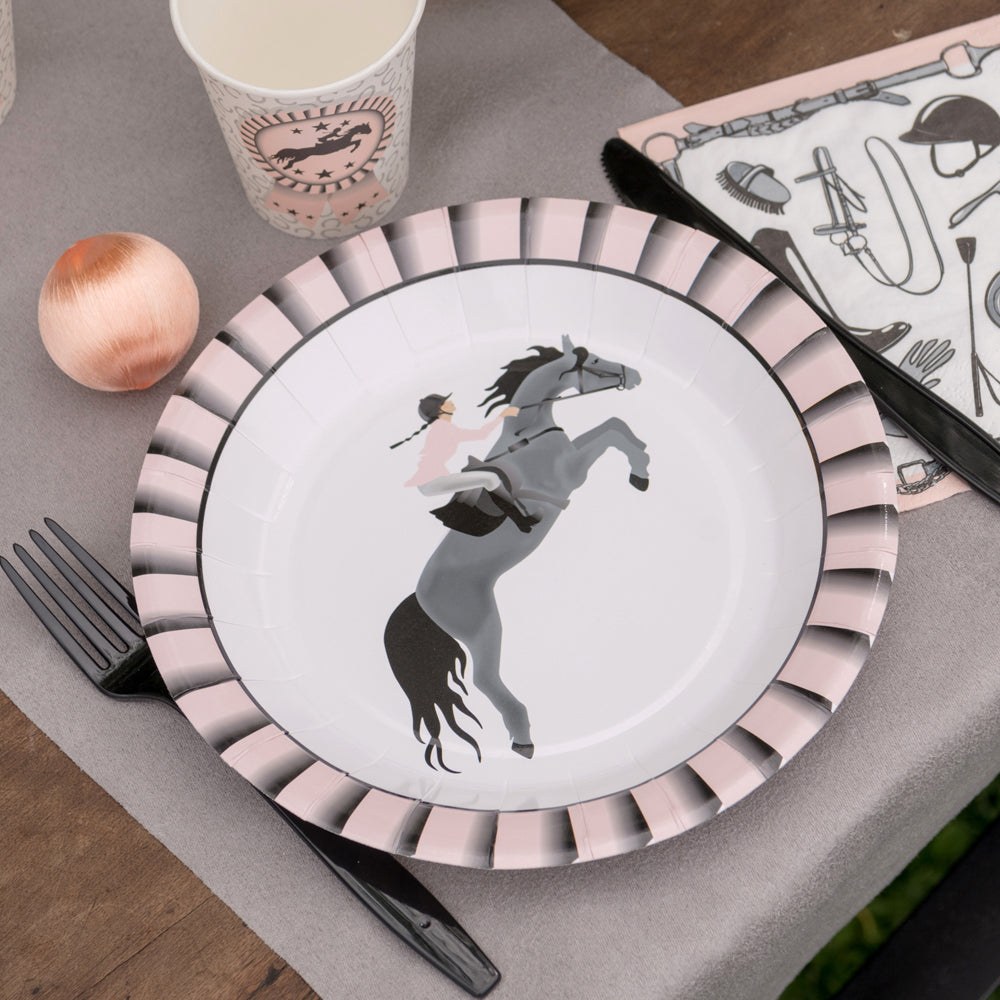Horse Racing Equestrian Paper Plates - 22.5cm - Pack of 10