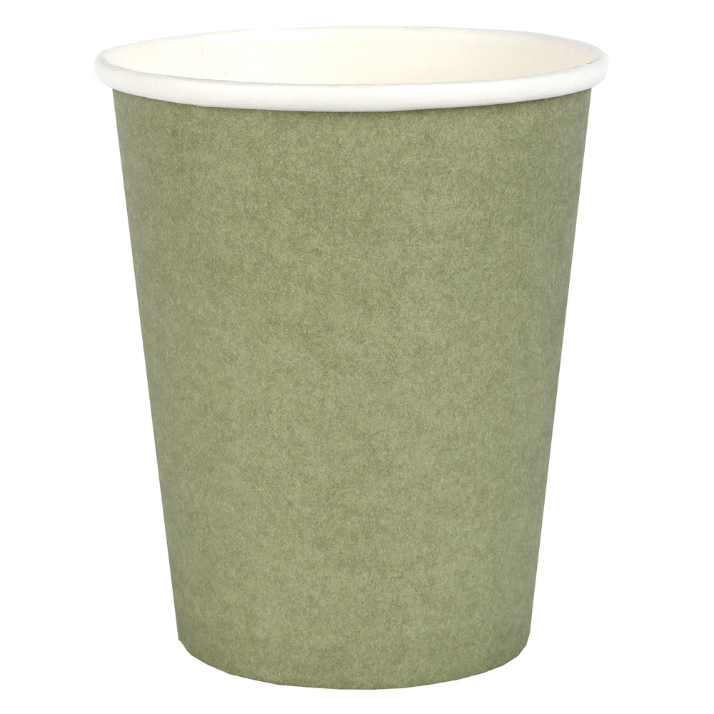 Olive Sage Green Paper Cups -  9oz - Pack of 10