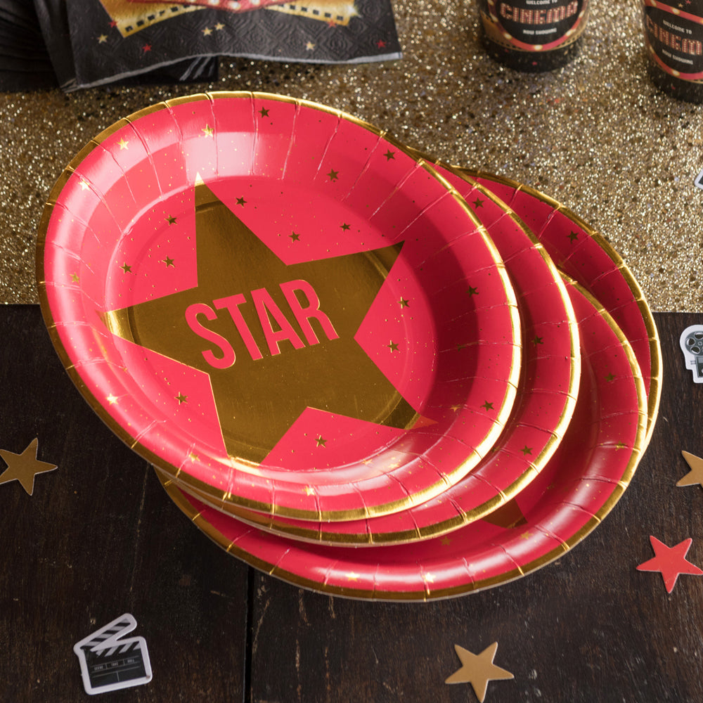 Hollywood Star Paper Plates - 22.5cm - Pack of 10