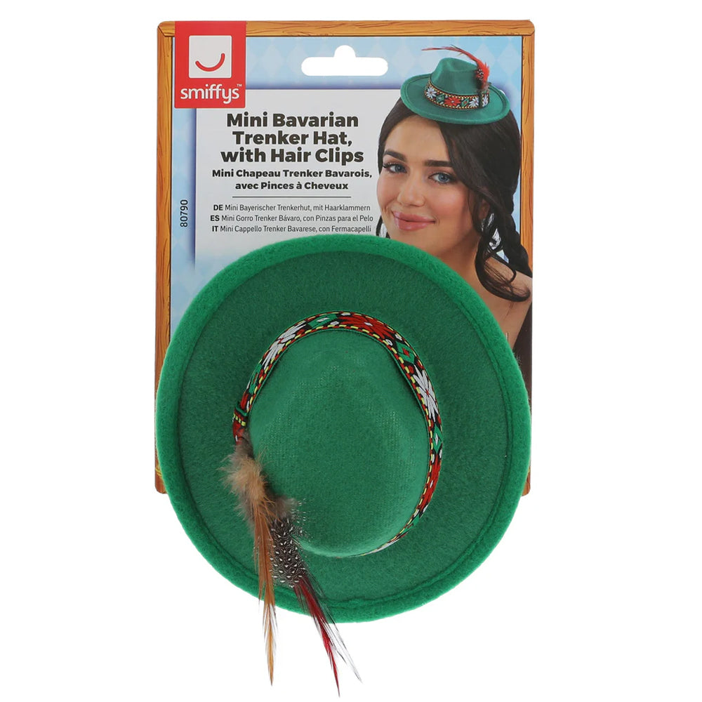 Dirndl Trenker Hat with Feathers Flowers Oktoberfest