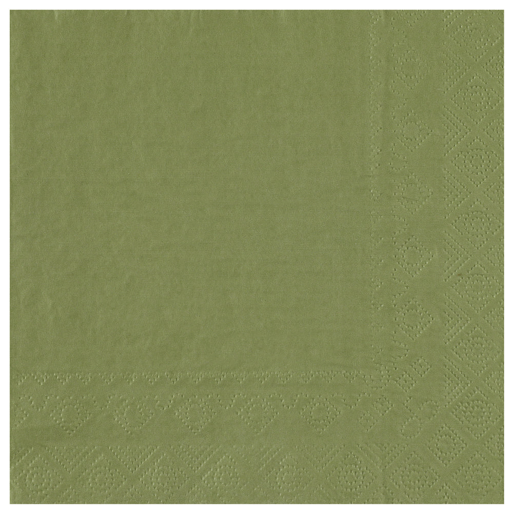 Olive Sage Green Paper Napkins - 33cm - Pack of 25