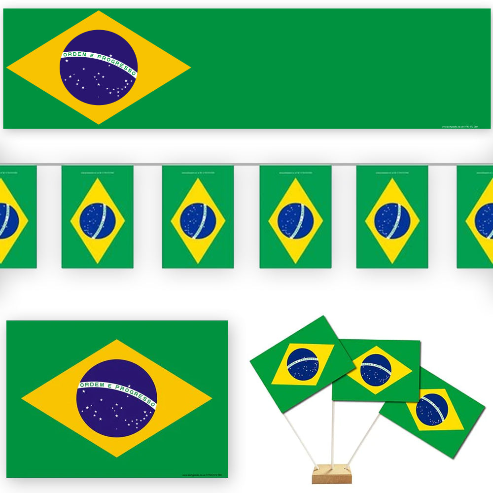 Brazil Flag Paper Decoration Pack