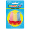 Assorted Striped Candles With Holders - Pack of 20