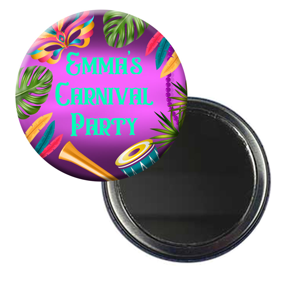 Personalised Pocket Mirror - Carnival - 58mm