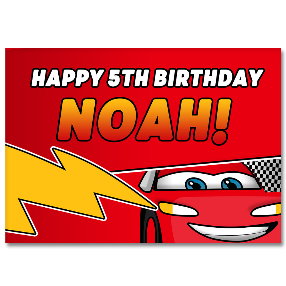 Lightning Cars Personalised Poster Decoration - A3
