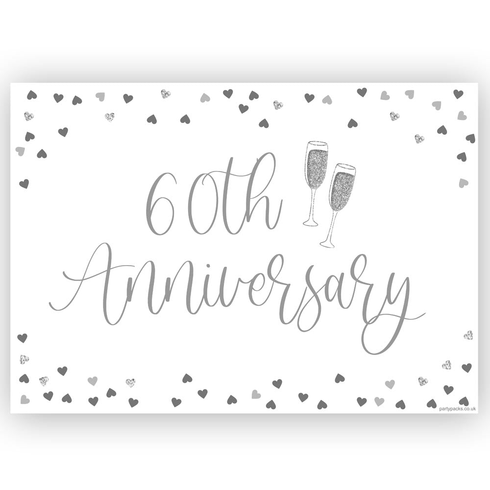 Diamond 60th Anniversary Poster Decoration Party Packs