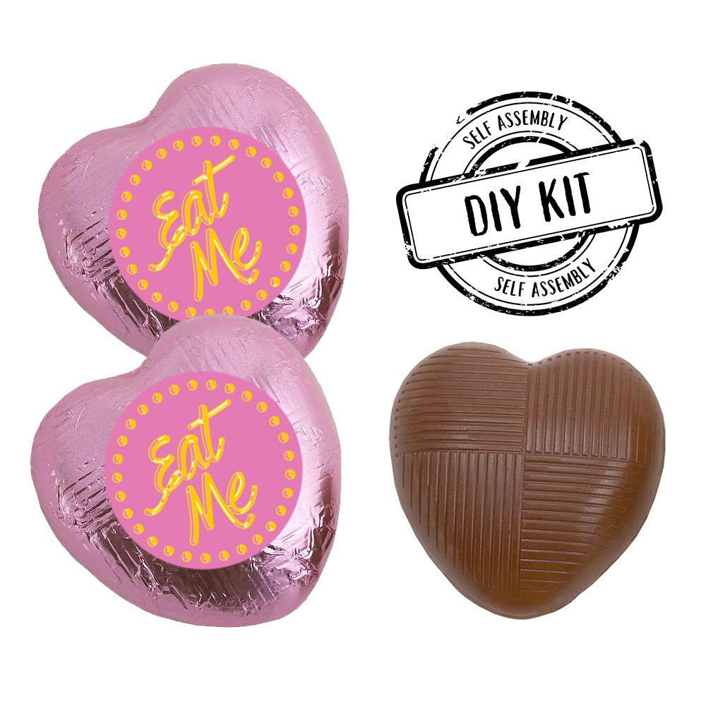 Wonderland 'Eat Me' Heart Chocolates Kit - Pale Pink - Pack of 24