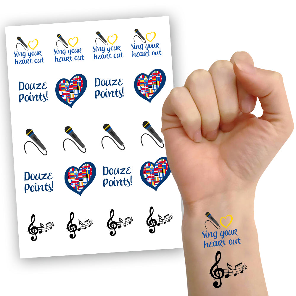 Eurovision Song Contest 2024 Temporary Tattoos - Sheet of 20