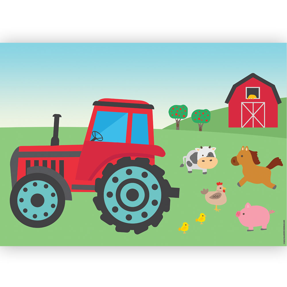 Farm Red Tractor Poster Decoration - A3