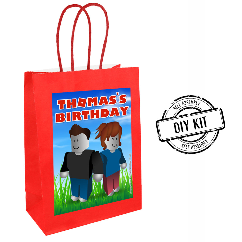 Personalised Blox Friends Paper Party Bags Pack of 12 – Party Packs
