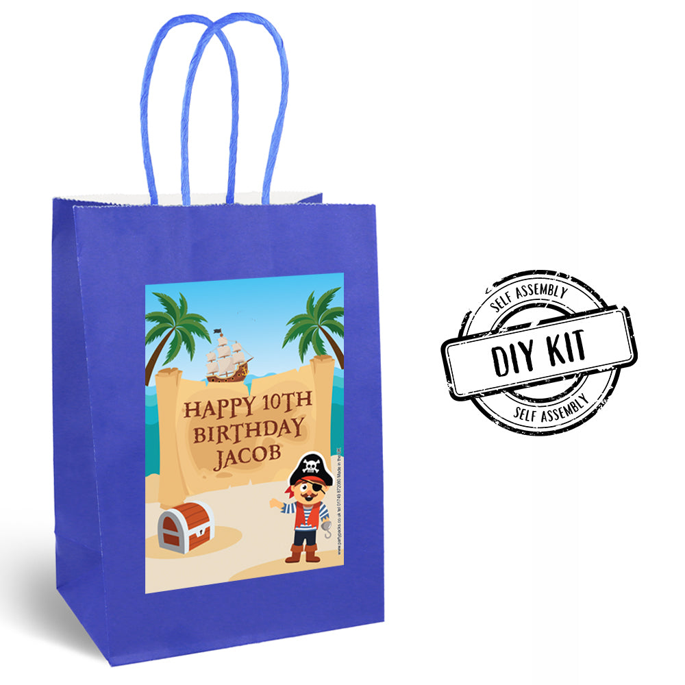 Personalised Pirate Paper Party Bags - Pack of 12 | Party Packs