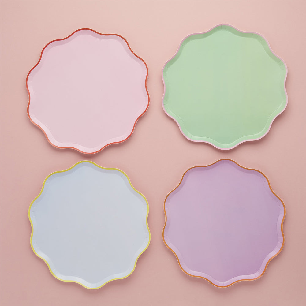 Amscan Sparkling Celebration Prismatic Paper Plates – 7 Inch Round, Pack Of 8, Multicolor Birthday Party Plates