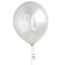 Silver Number 60 Latex Balloons - 12