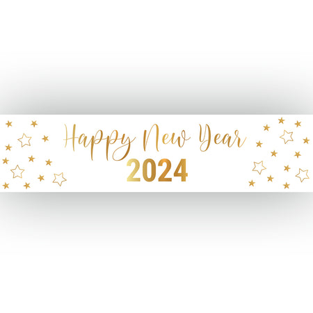 Happy New Year 2024 Gold Banner Decoration - 1.2m