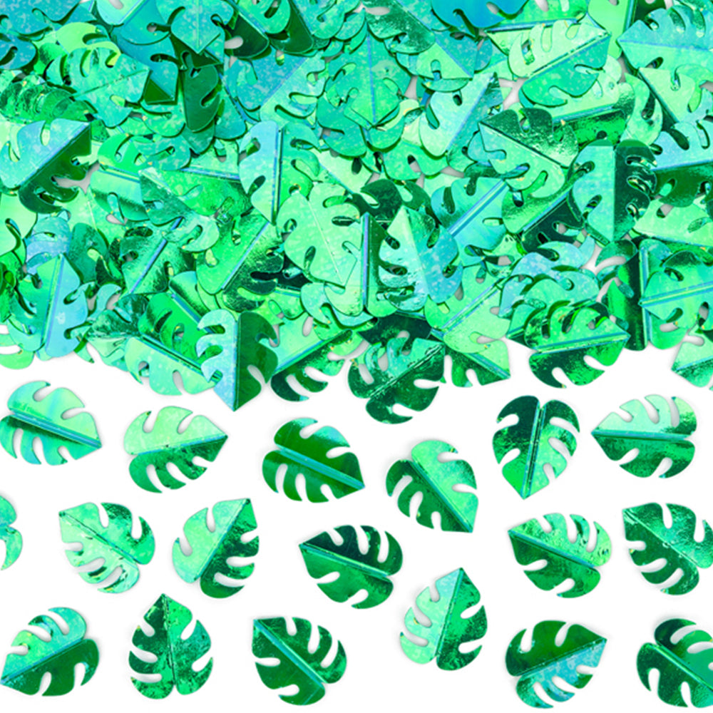 Tropical Leaves Metallic Green Confetti Table Sprinkles - 15g