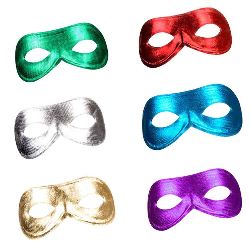 Metallic Masquerade Eye Mask - Assorted Colours - Each