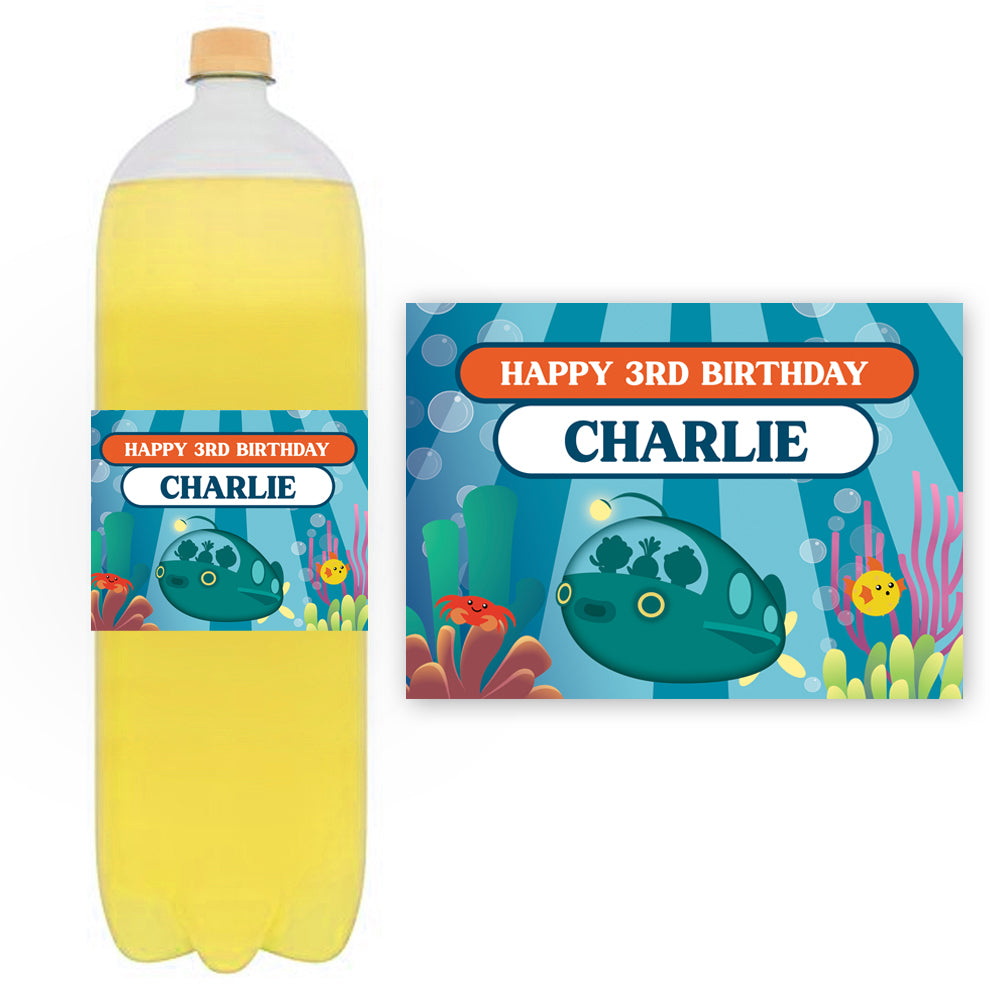 Personalised Bottle Labels - Octonauts - Pack of 4
