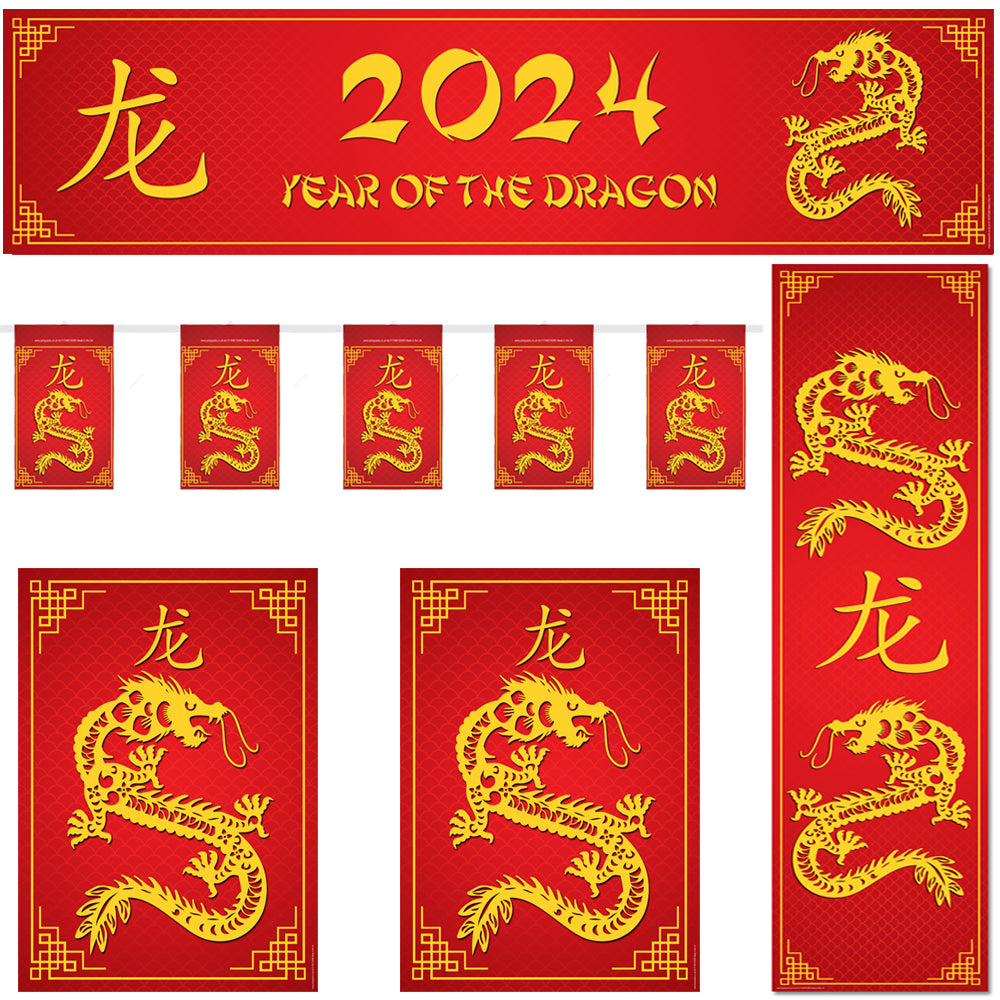 Chinese New Year of the Dragon 2024 Paper Decoration Party Pack – Party  Packs