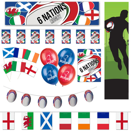 6 Nations Rugby Decoration Pack
