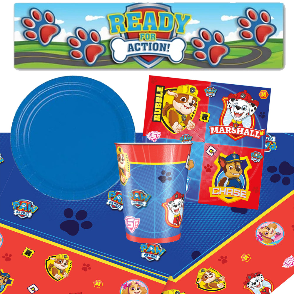 Paw Patrol Tableware Pack for 8 with FREE Banner!