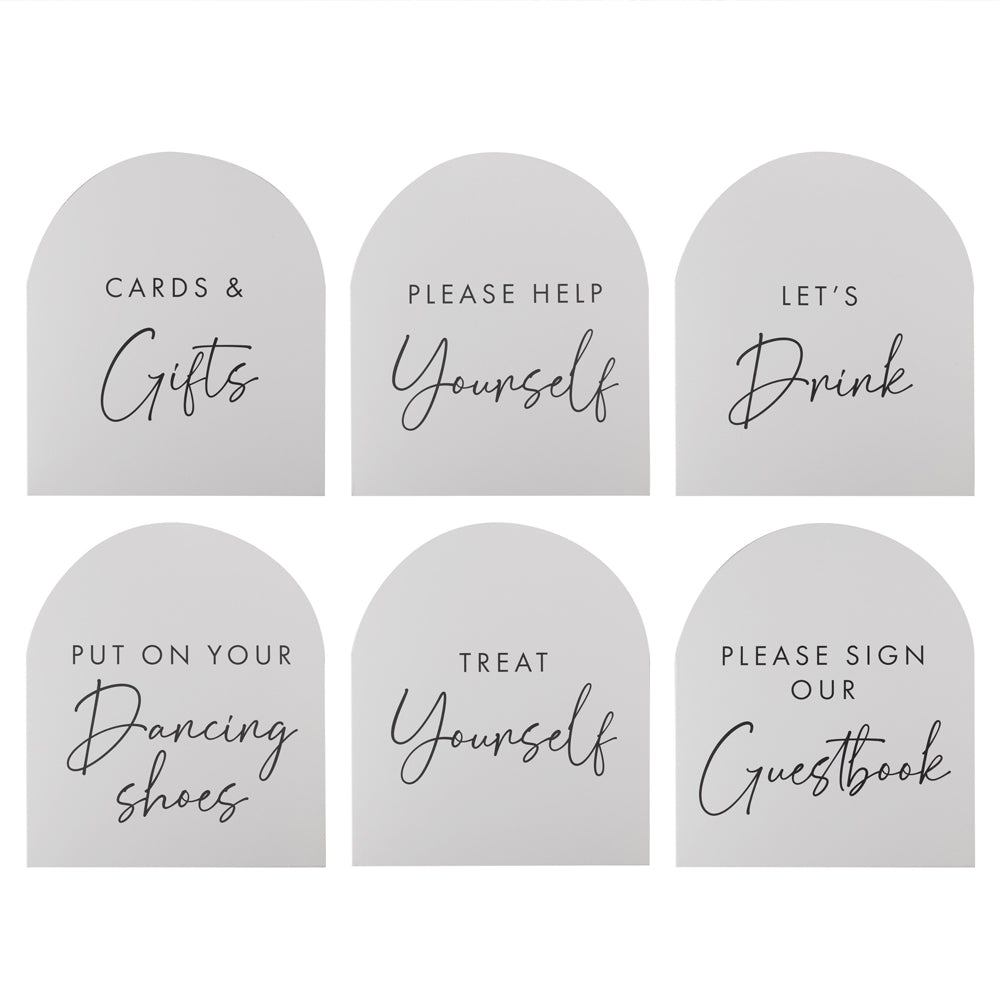 Wedding Venue Table Signs - Pack of 6