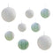 Sage Green & White Paper Lantern Hanging Decorations - Pack of 8