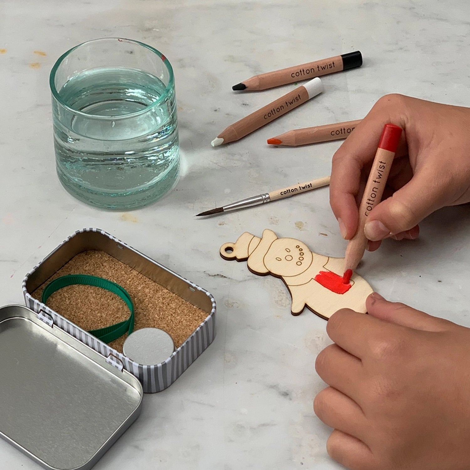 Make Your Own Snowman Christmas Decoration Kit in a Tin - Plastic Free