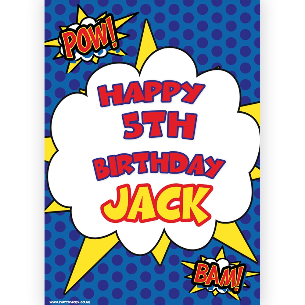 Superhero Personalised Poster Decoration - A3