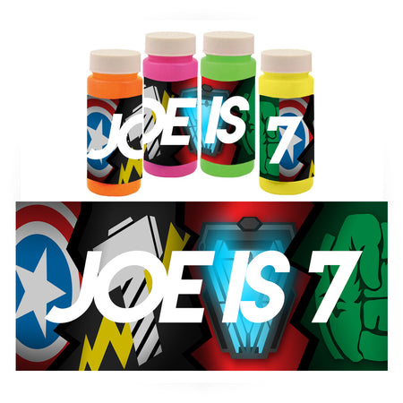 Superheroes Assemble Personalised Bubbles - Pack of 8