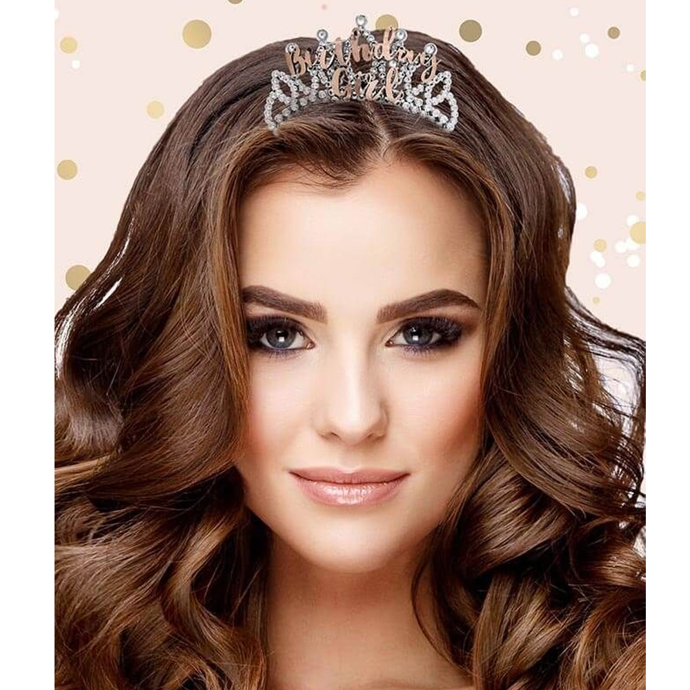 Birthday Girl Rose Gold Birthday Tiara Party Packs