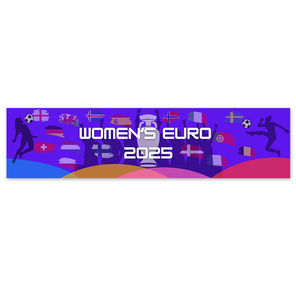 Bannière De Drapeaux Coupe D'Europe Féminine 2025 – 16 équipes – Décoration Fête Football, Jardin, Bar – 8 M