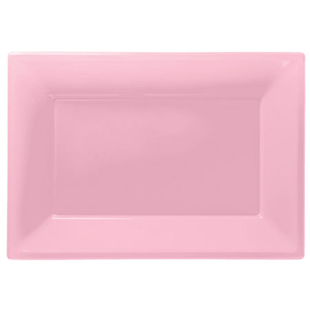 Light Pink Rectangle Shaped Serving Platters - 23cm x 32cm - Pack of 3