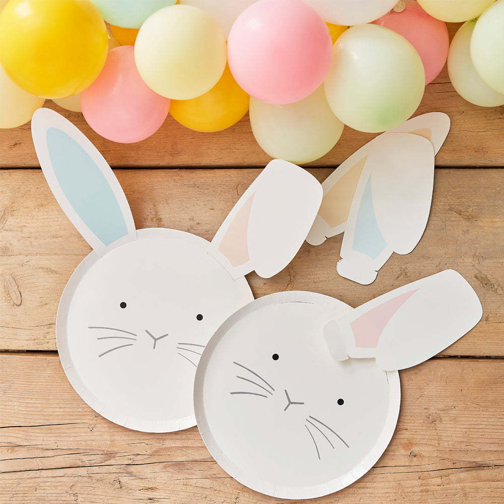 Easter Bunny Paper Plates With Changeable Ears - 25cm - Pack of 8