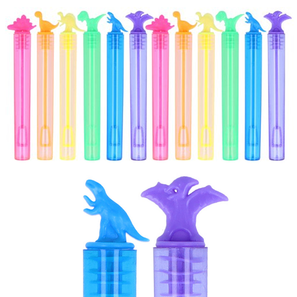 Dinosaur Mini Party Bubbles - 4ml - Assorted Colours - Pack of 12