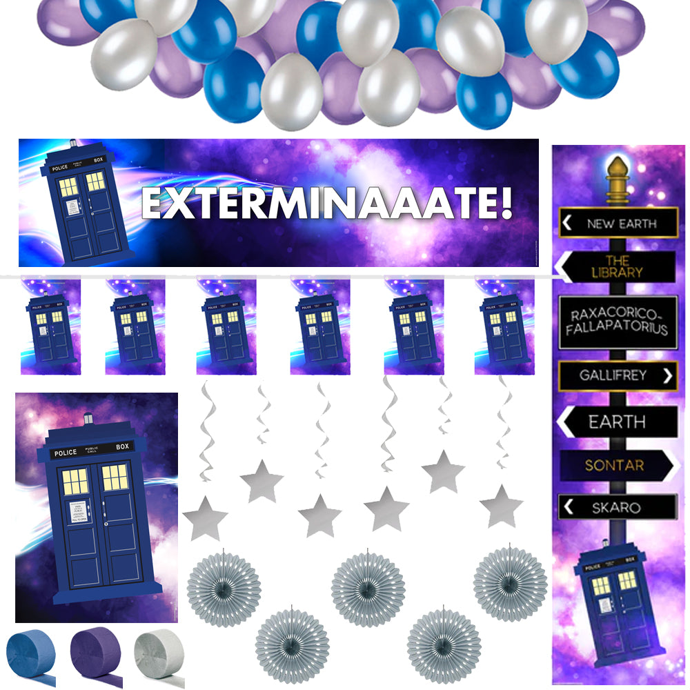 Time Travel Police Box Flag Bunting Doctor Who Party Decorations