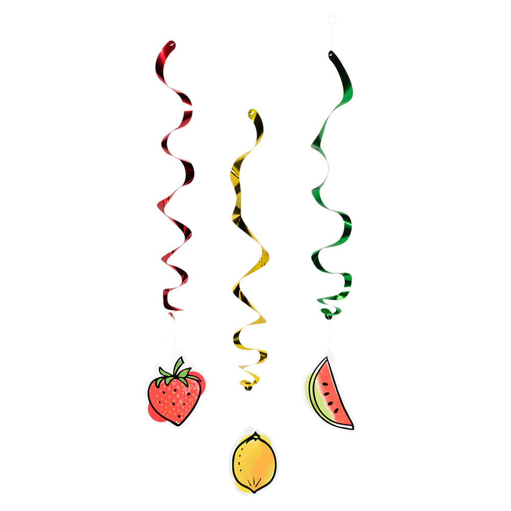Fruity Swirl Hanging Decorations  - 83cm - Pack of 3