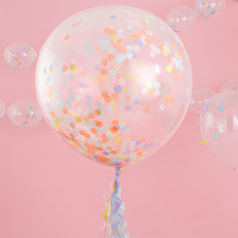 Giant Pastel Confetti Balloons - 36" - Pack of 3