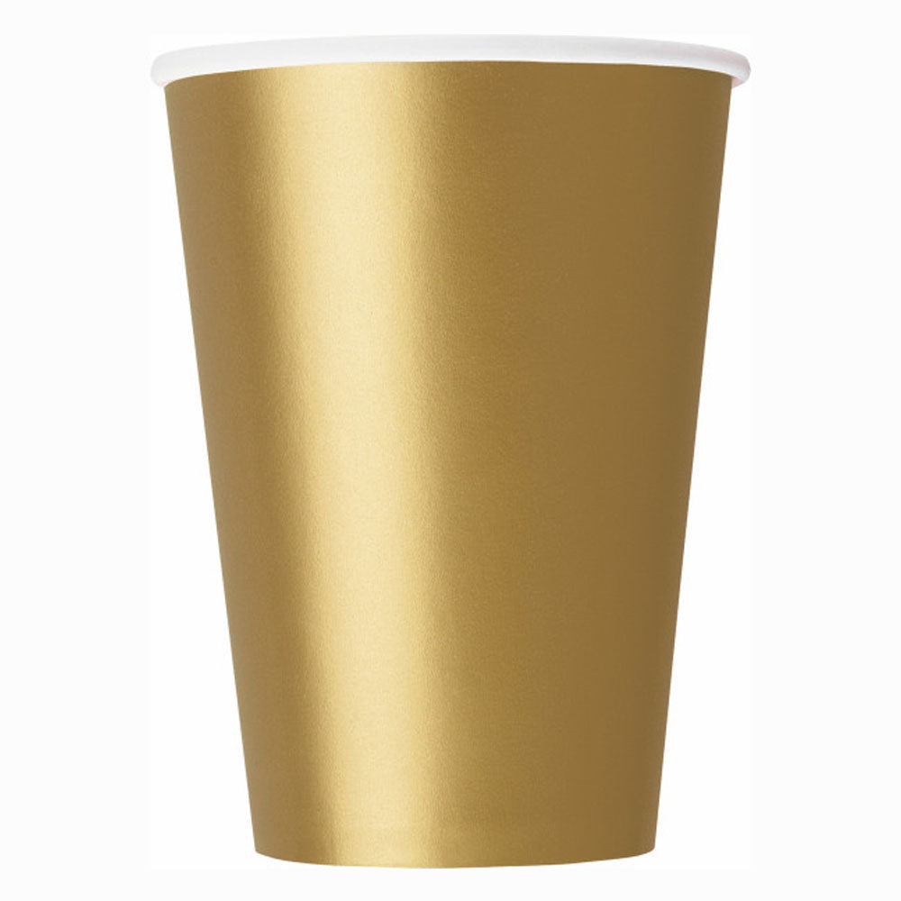 Gold Paper Cups - 266ml - Each
