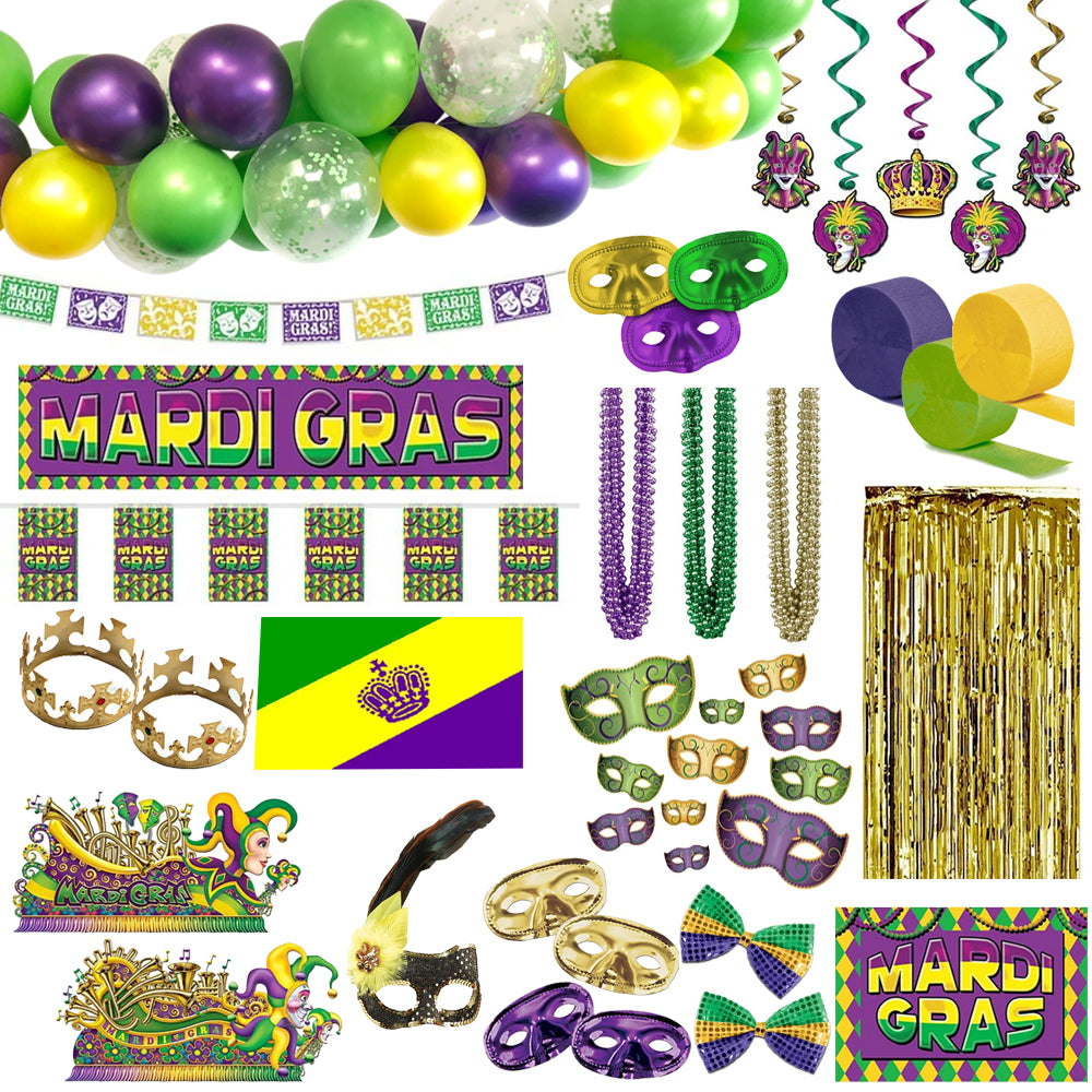 Mardi Gras Large Decoration and Novelty Party Pack