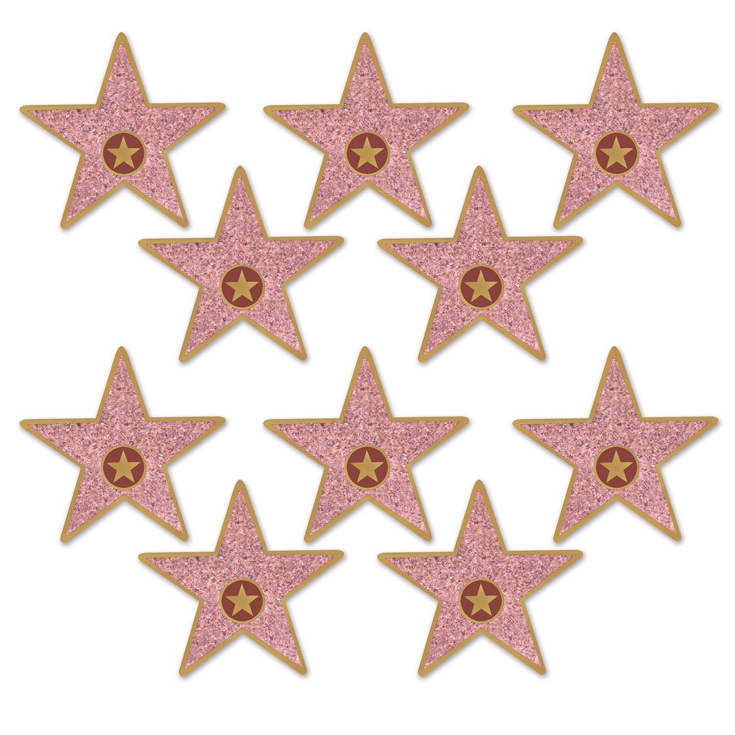 Hollywood Star Walk of Fame Mini Star Card Cutouts - 5" - Pack of 10
