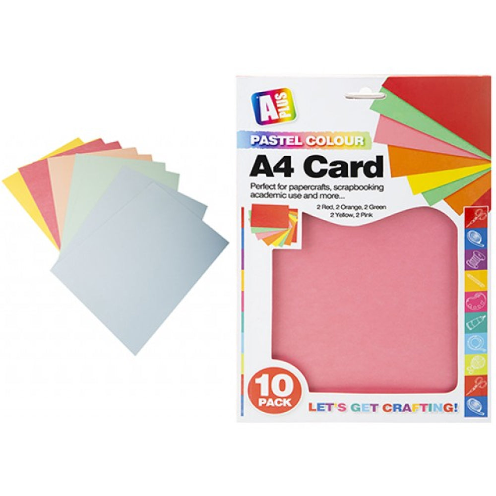 A4 Pastel Colour Card - 210gsm - Pack of 10 Sheets